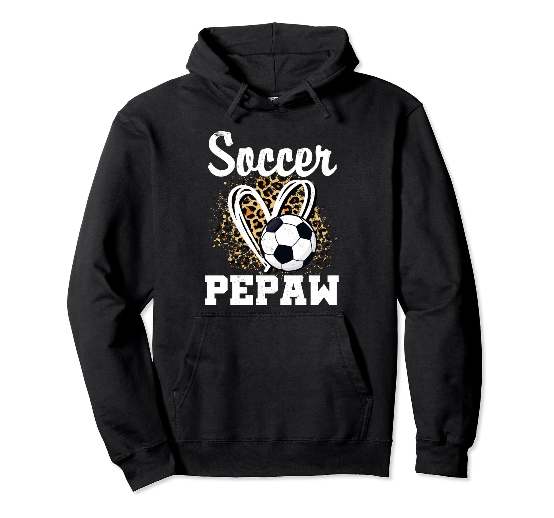 Soccer Pepaw Leopard Heart Matching Family Hoodie - Novelty Apparel Unisex - T-Shirt, Sweatshirt, Hoodie