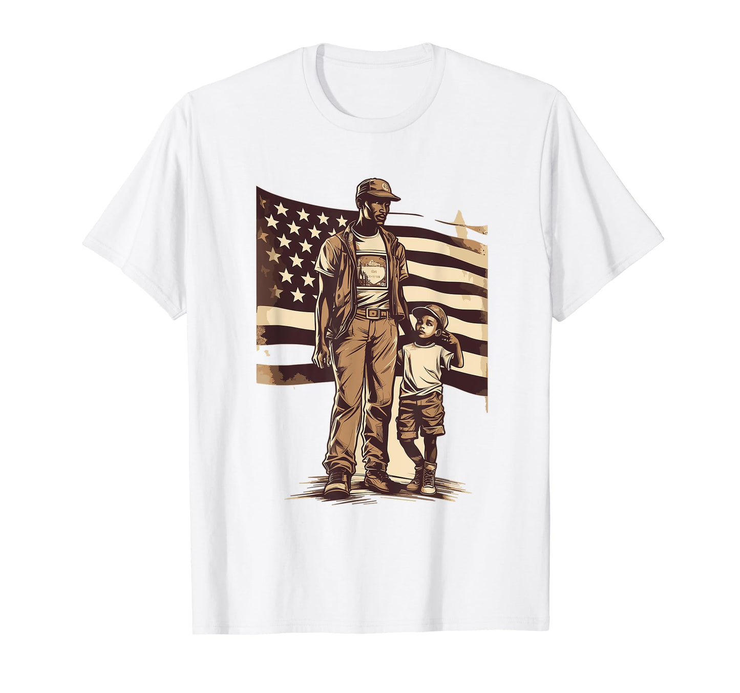 Dad Grandpa Veteran Veterans American T-Shirt - Custom Art Print Unisex - T-Shirt, Sweatshirt, Hoodie