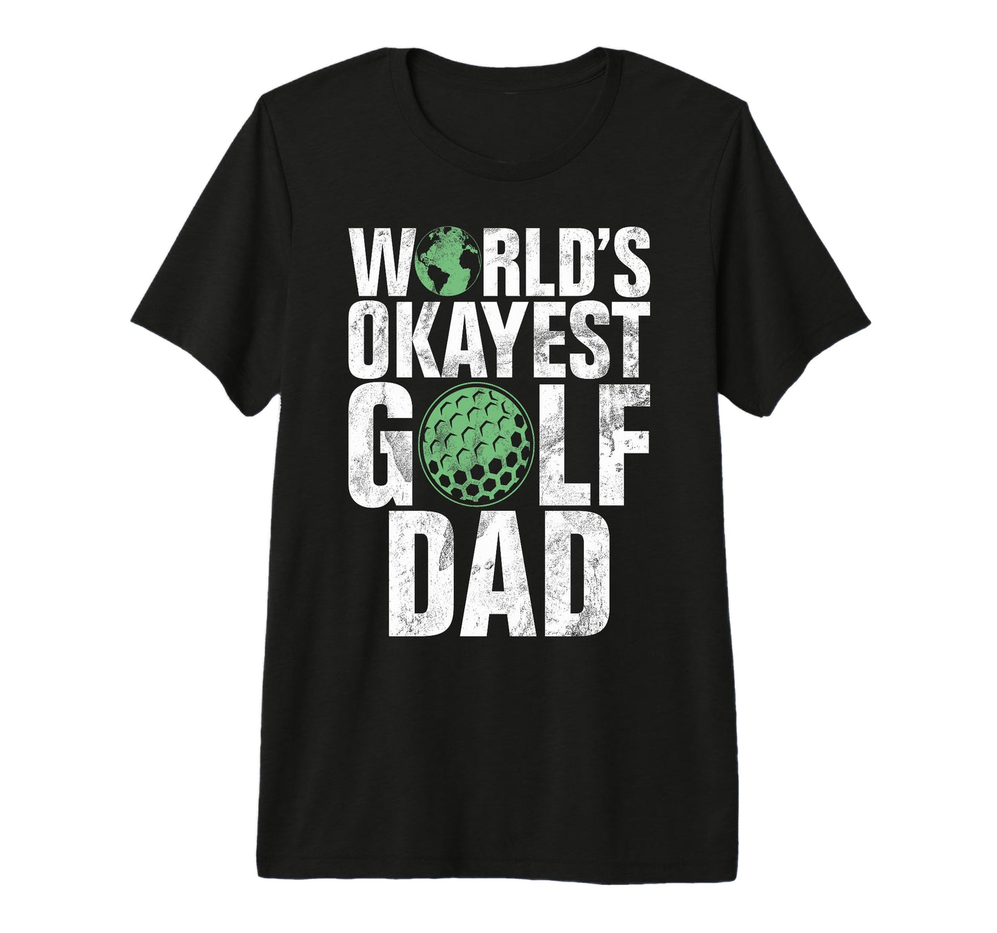 Worlds Okayest Golf Dad Tri Blend T-Shirt - Minimalist Print Men Women - T-Shirt, Sweatshirt, Hoodie