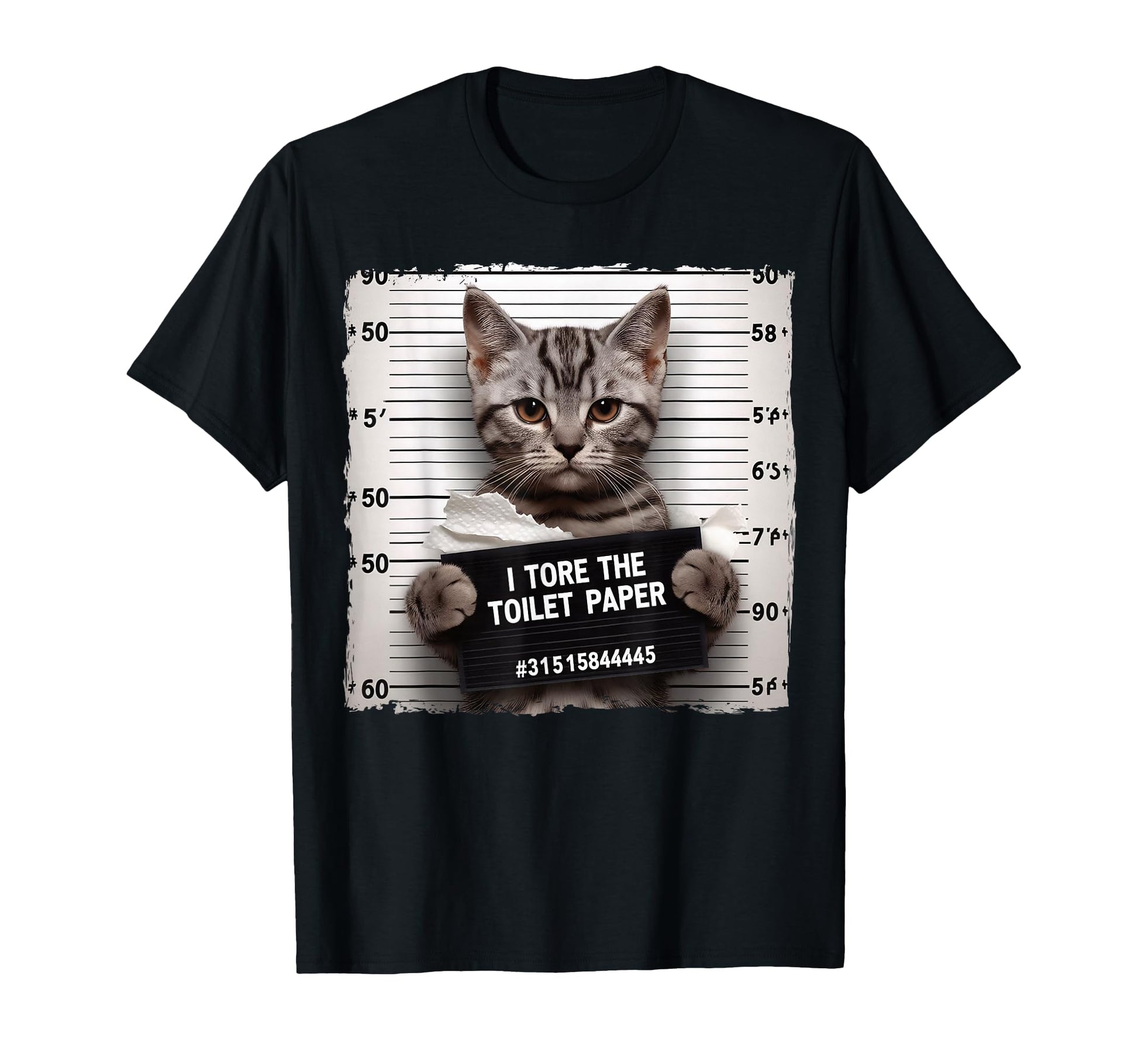 Cat Mugshot Humorous Cat Cats Lover T-Shirt - Aesthetic Graphic for Adults - T-Shirt, Sweatshirt, Hoodie