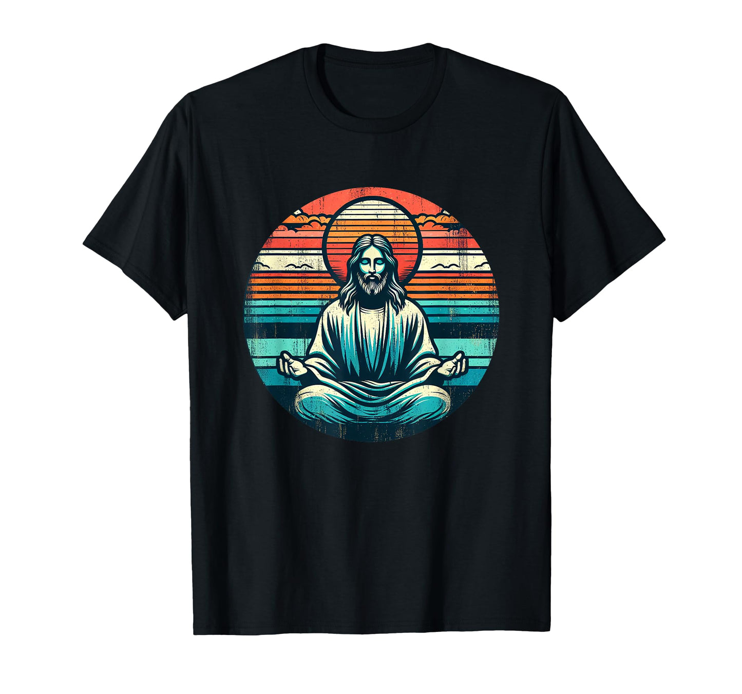 Meditating Jesus Inspiring T-Shirt - Aesthetic Graphic for Adults - T-Shirt, Sweatshirt, Hoodie