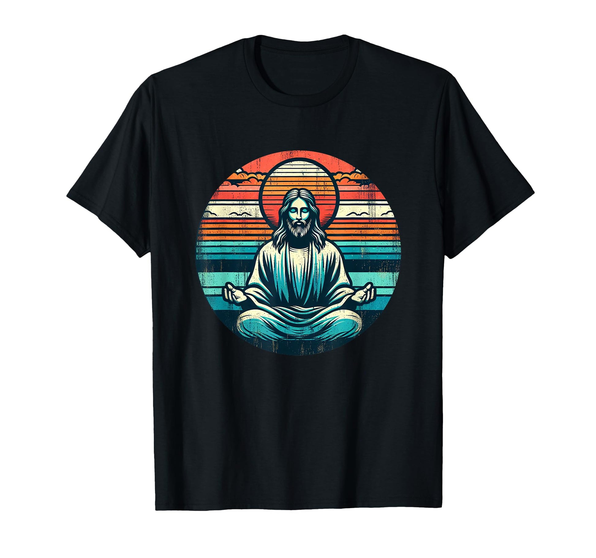 Meditating Jesus Inspiring T-Shirt - Aesthetic Graphic for Adults - T-Shirt, Sweatshirt, Hoodie