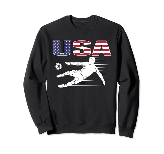 America Soccer Fans Jersey Us Flag Sweatshirt - Trendy Graphic Unisex - T-Shirt, Sweatshirt, Hoodie