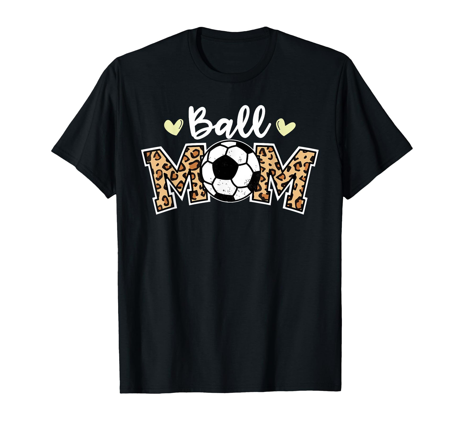 Ball Mom Leopard Funny Soccer Player Mom T-Shirt - Graphic Print Unisex - T-Shirt, Sweatshirt, Hoodie