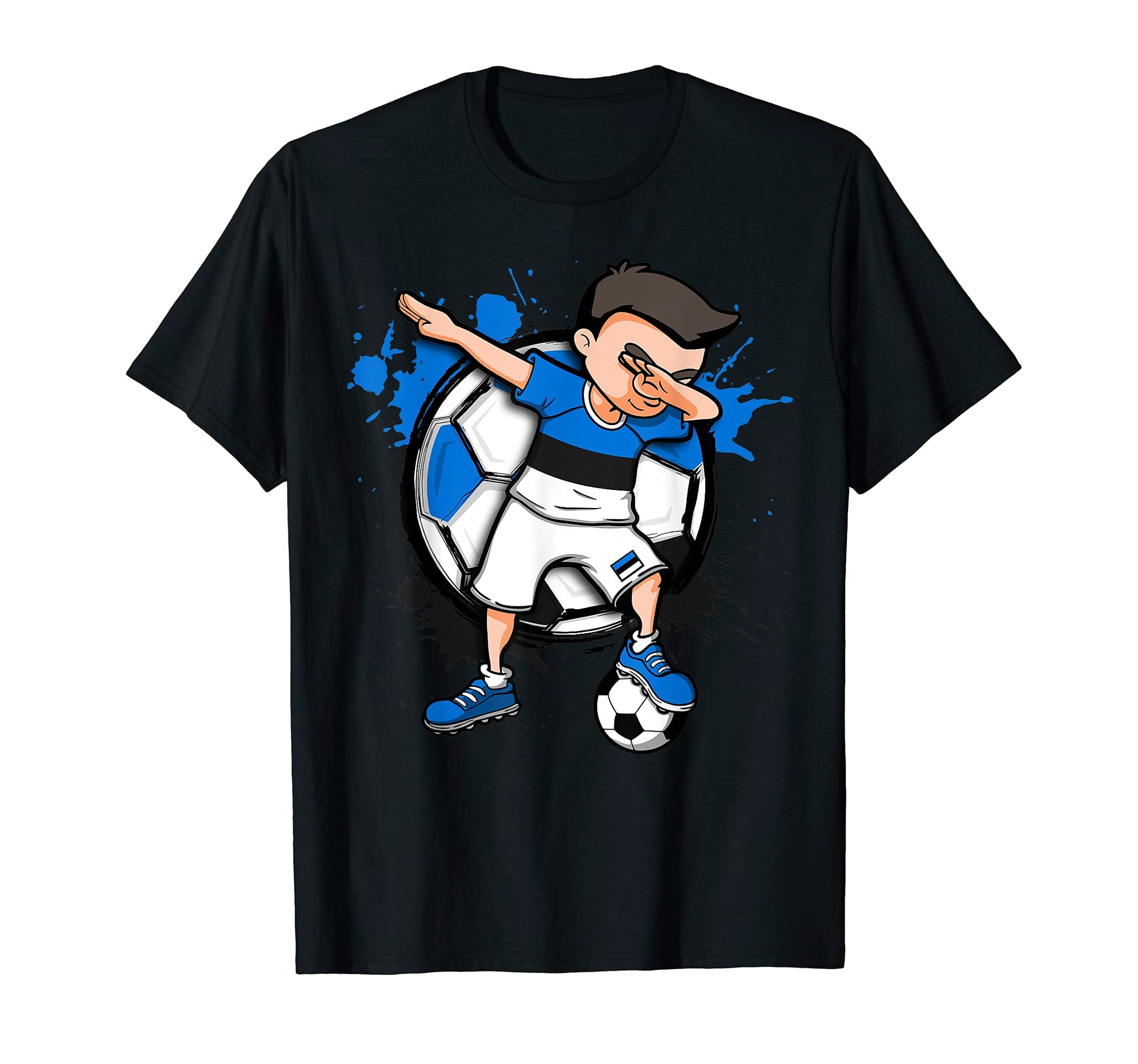Dabbing Soccer Estonia Football T-Shirt - Fun Novelty Design for Adults - T-Shirt, Sweatshirt, Hoodie
