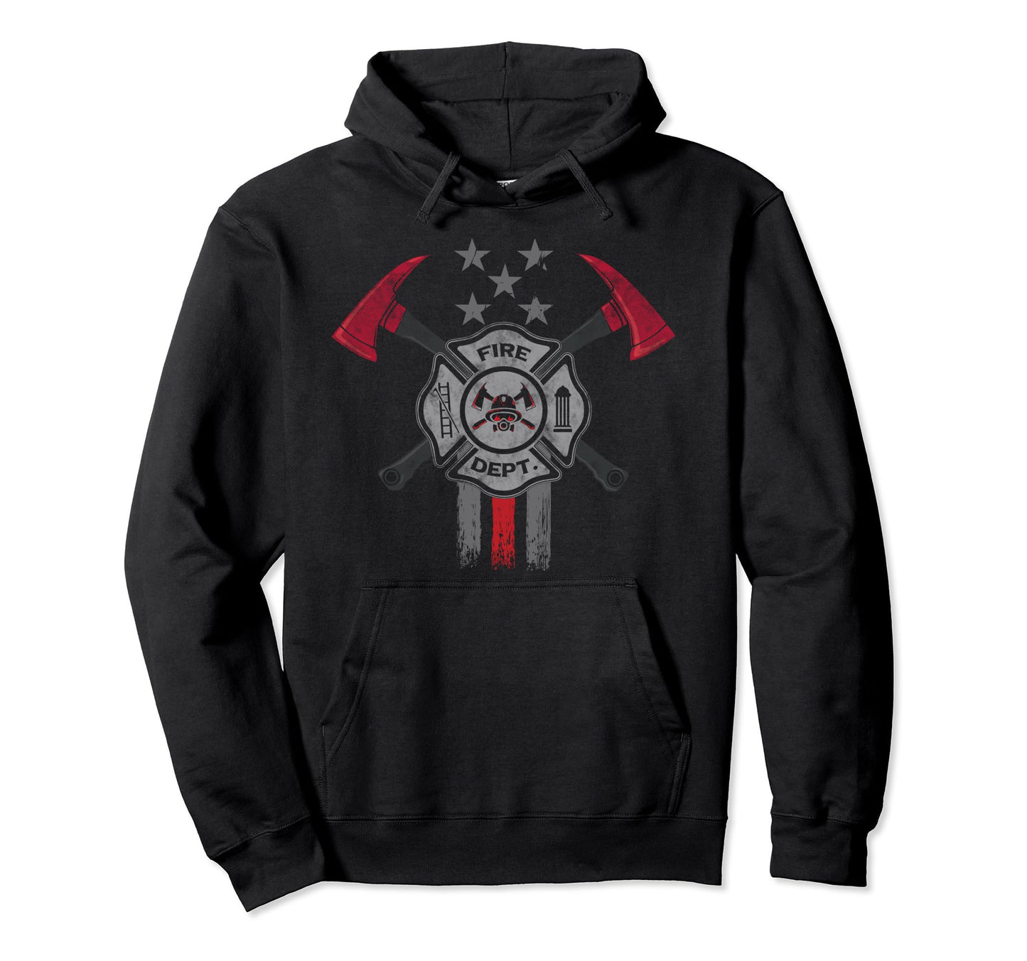 Firefighter Thin Red Line Fire Fighter Hoodie - Aesthetic Graphic Unisex - T-Shirt, Sweatshirt, Hoodie