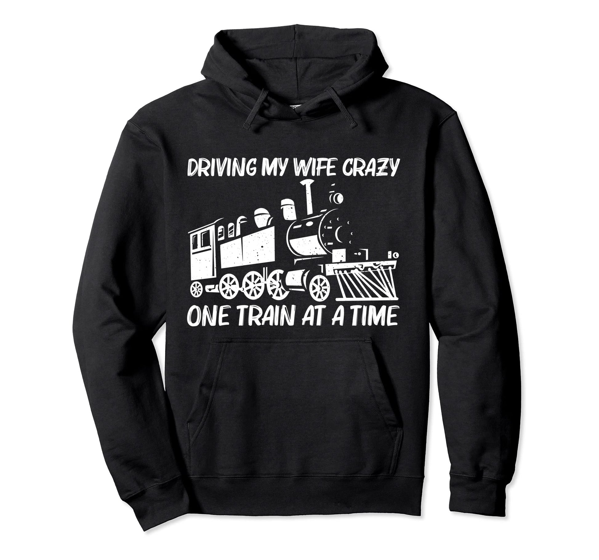 Train Dad Train Locomotive Railroad Hoodie - Minimalist Print Men Women - T-Shirt, Sweatshirt, Hoodie