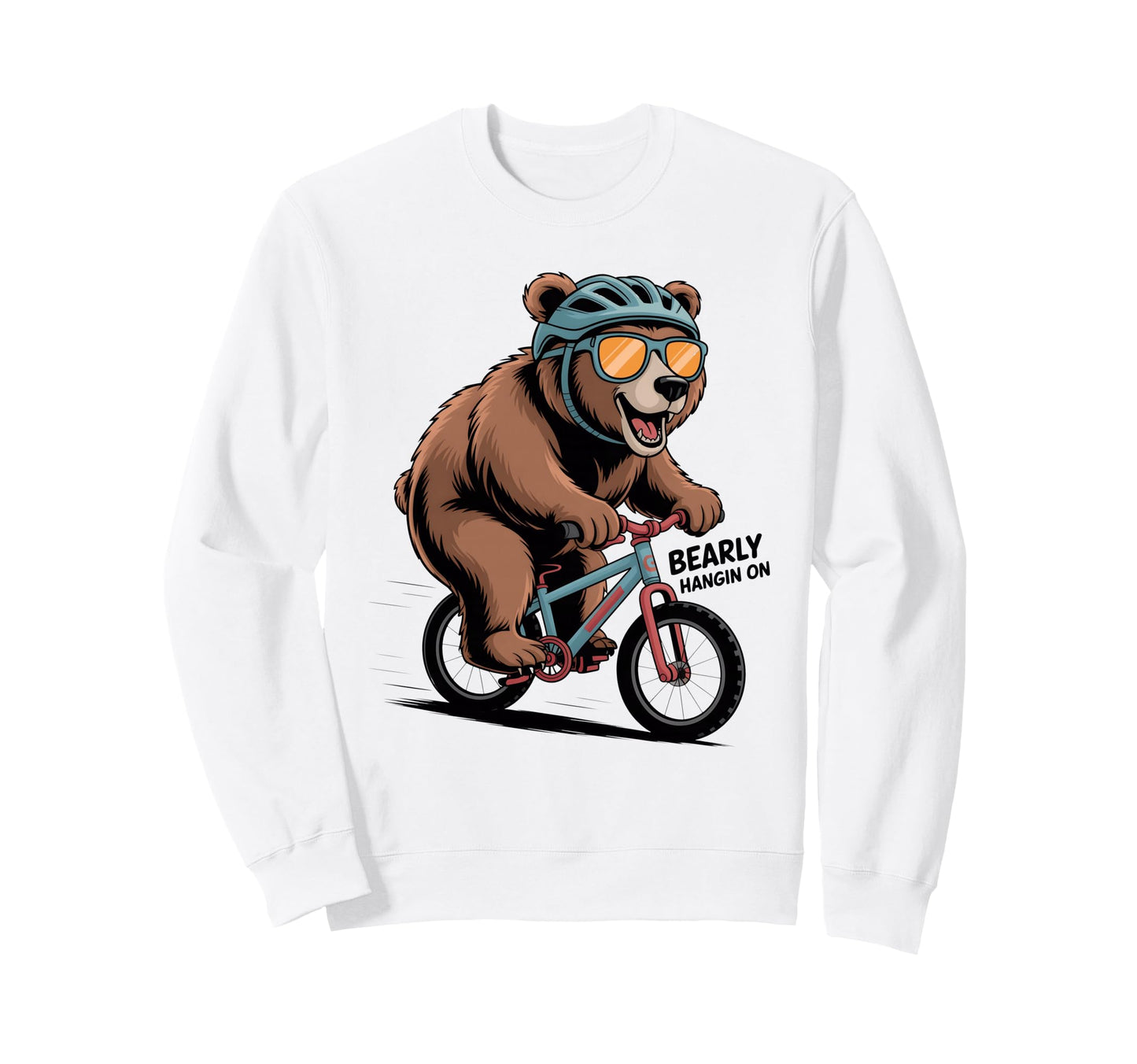 Funny Bear Cycling Cyclist Sweatshirt - Casual Everyday Wear Men Women - T-Shirt, Sweatshirt, Hoodie