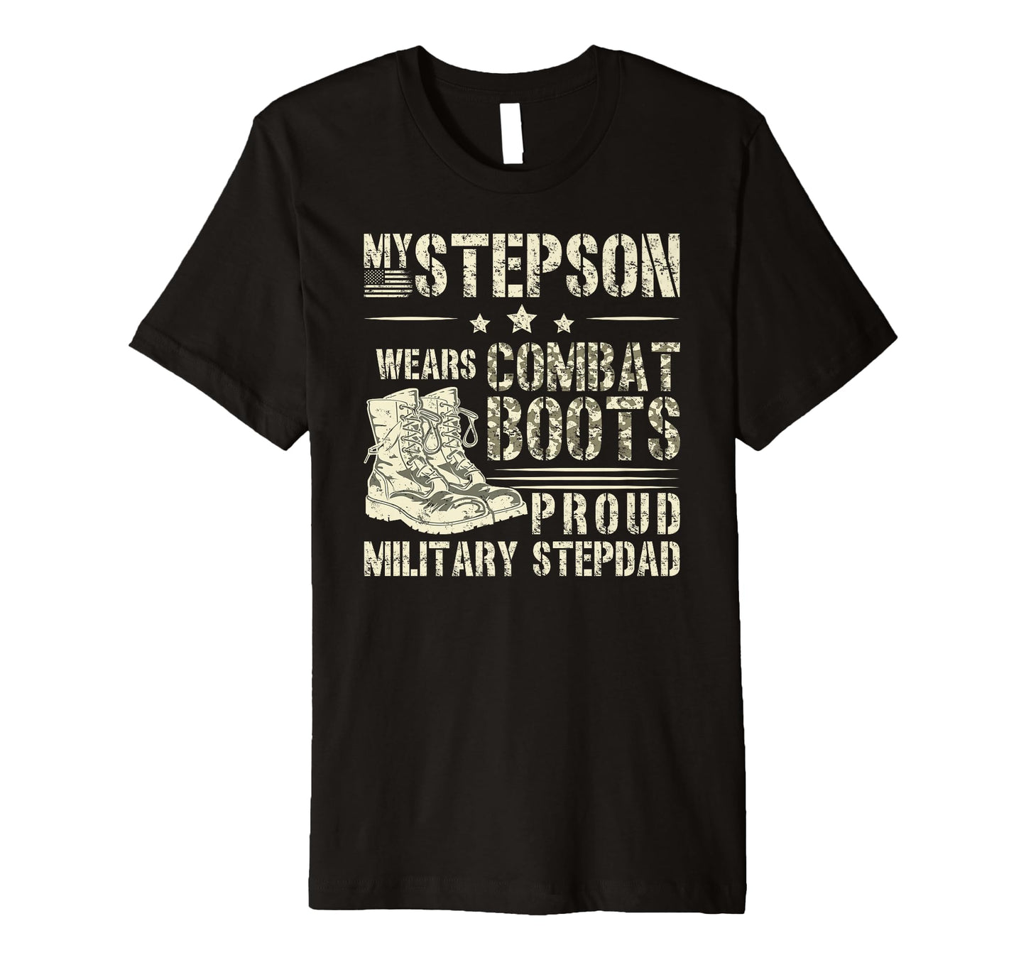 Mens Proud Military Stepdad T-Shirt - Casual Everyday Wear for Adults - T-Shirt, Sweatshirt, Hoodie