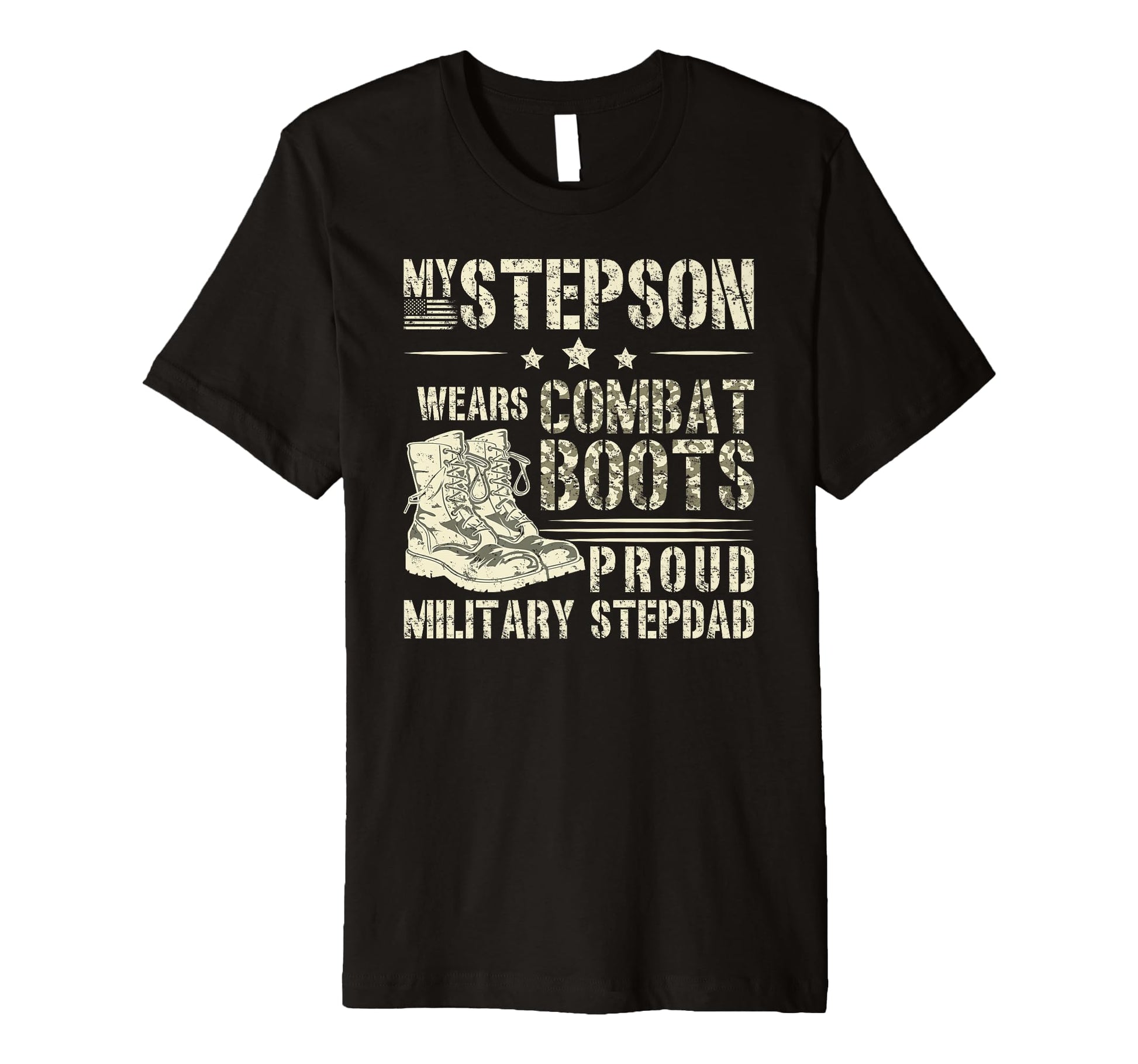Mens Proud Military Stepdad T-Shirt - Casual Everyday Wear for Adults - T-Shirt, Sweatshirt, Hoodie