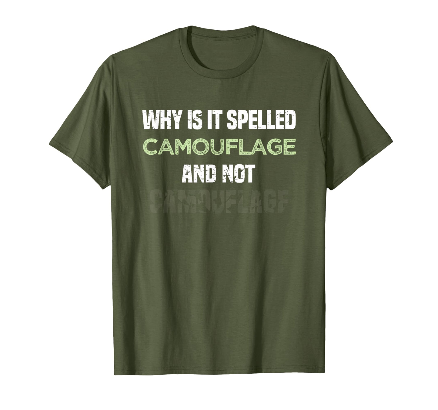 Why Is It Spelled Camouflage And Not T-Shirt - Minimalist Print for Adults - T-Shirt, Sweatshirt, Hoodie
