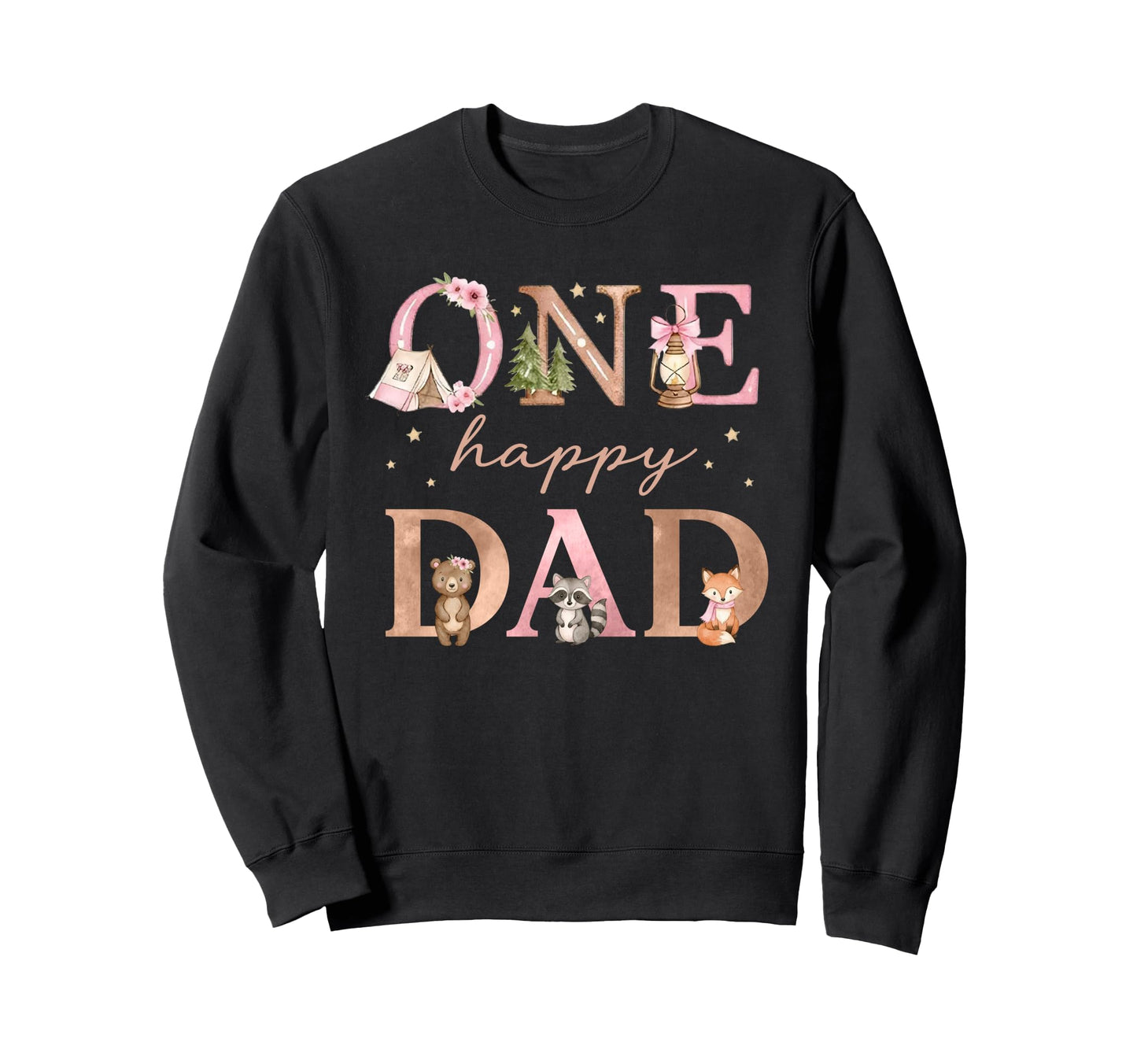 One Happy Dad Camper 1St Birthday Sweatshirt - Custom Art Print Men Women - T-Shirt, Sweatshirt, Hoodie