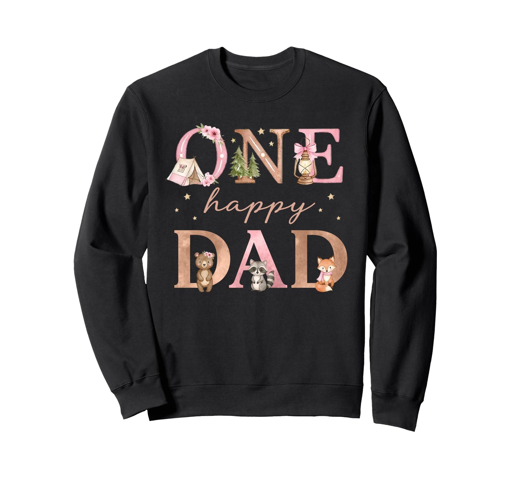 One Happy Dad Camper 1St Birthday Sweatshirt - Custom Art Print Men Women - T-Shirt, Sweatshirt, Hoodie