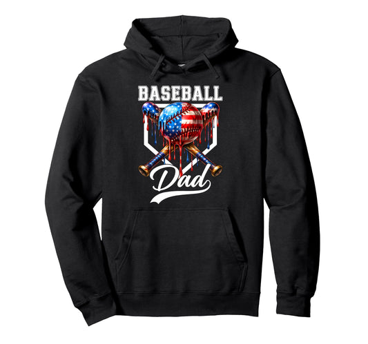 Baseball Dad Drip Fathers Day Hoodie - Casual Everyday Wear Men Women - T-Shirt, Sweatshirt, Hoodie