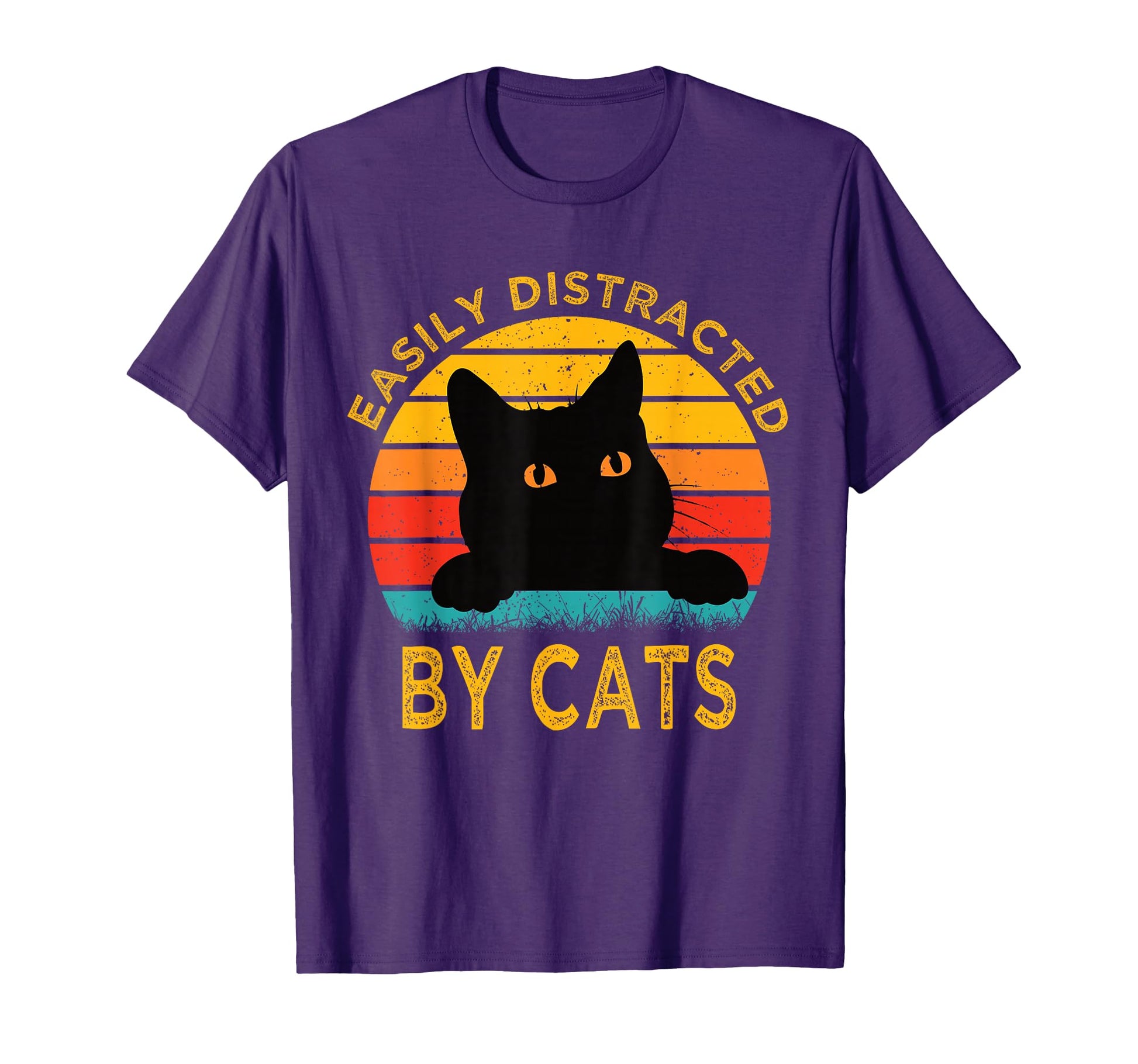 Easily Distracted Cats Funny Cat T-Shirt - Minimalist Print for Adults - T-Shirt, Sweatshirt, Hoodie