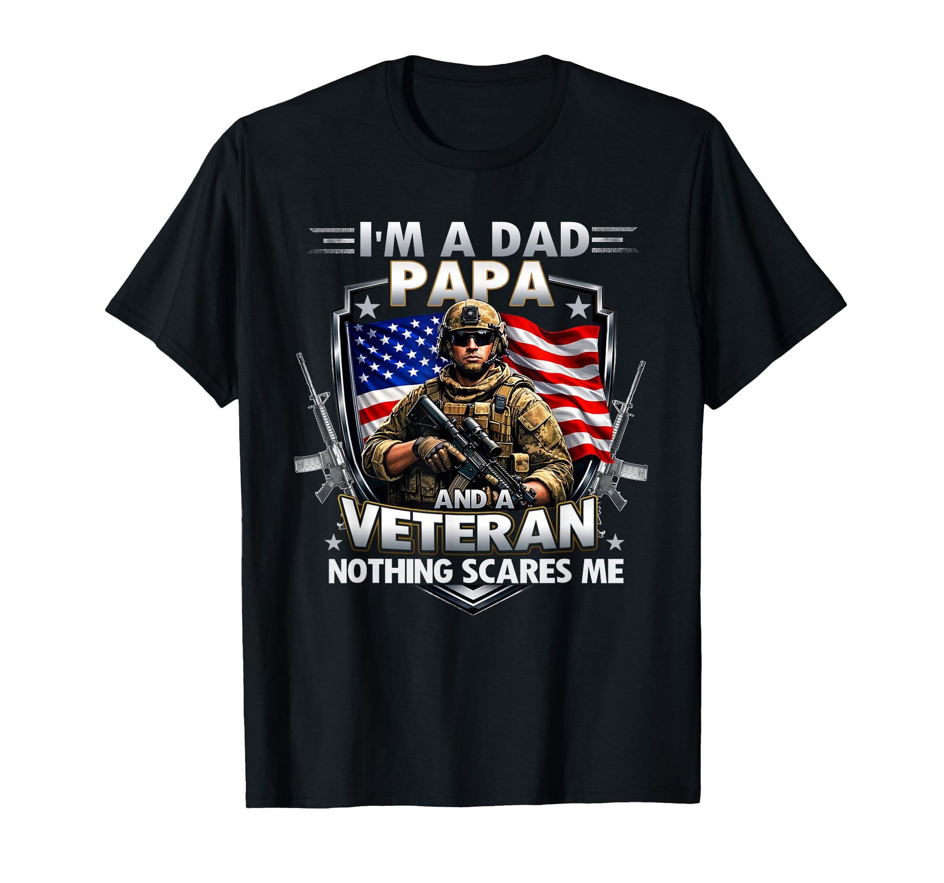 Im Dad Papa And Veteran Funny Veteran T-Shirt - Trendy Graphic for Adults - T-Shirt, Sweatshirt, Hoodie