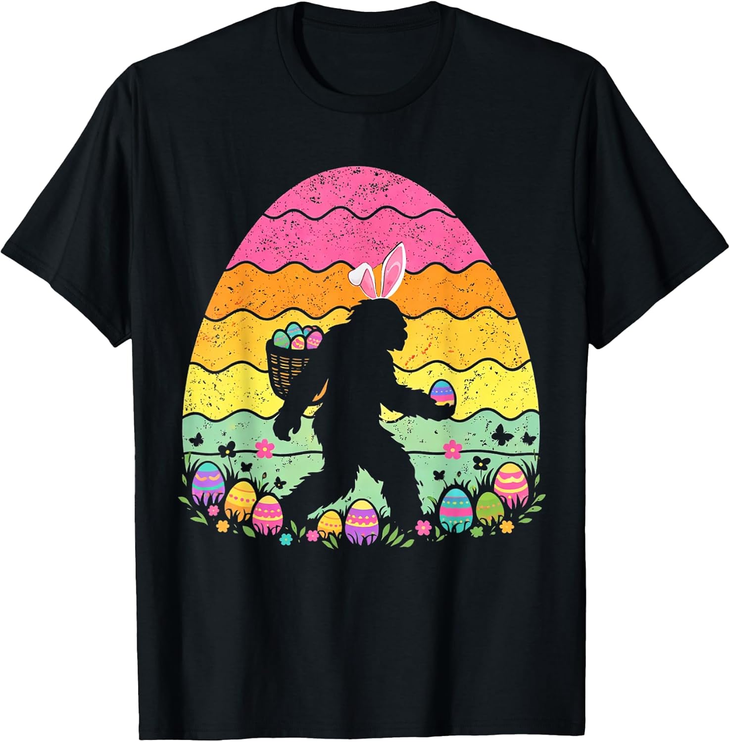 Retro Sasquatch Easter day Bunny Boys Kids Unisex T-shirt, Sweatshirt, Hoodie, Long Sleeve Tee - T-Shirt, Sweatshirt, Hoodie