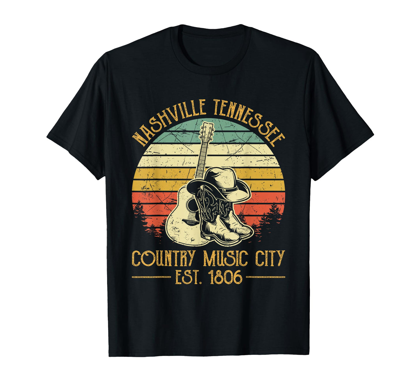 Guitar Guitarist Nashville Tennessee T-Shirt - Trendy Graphic for Adults - T-Shirt, Sweatshirt, Hoodie