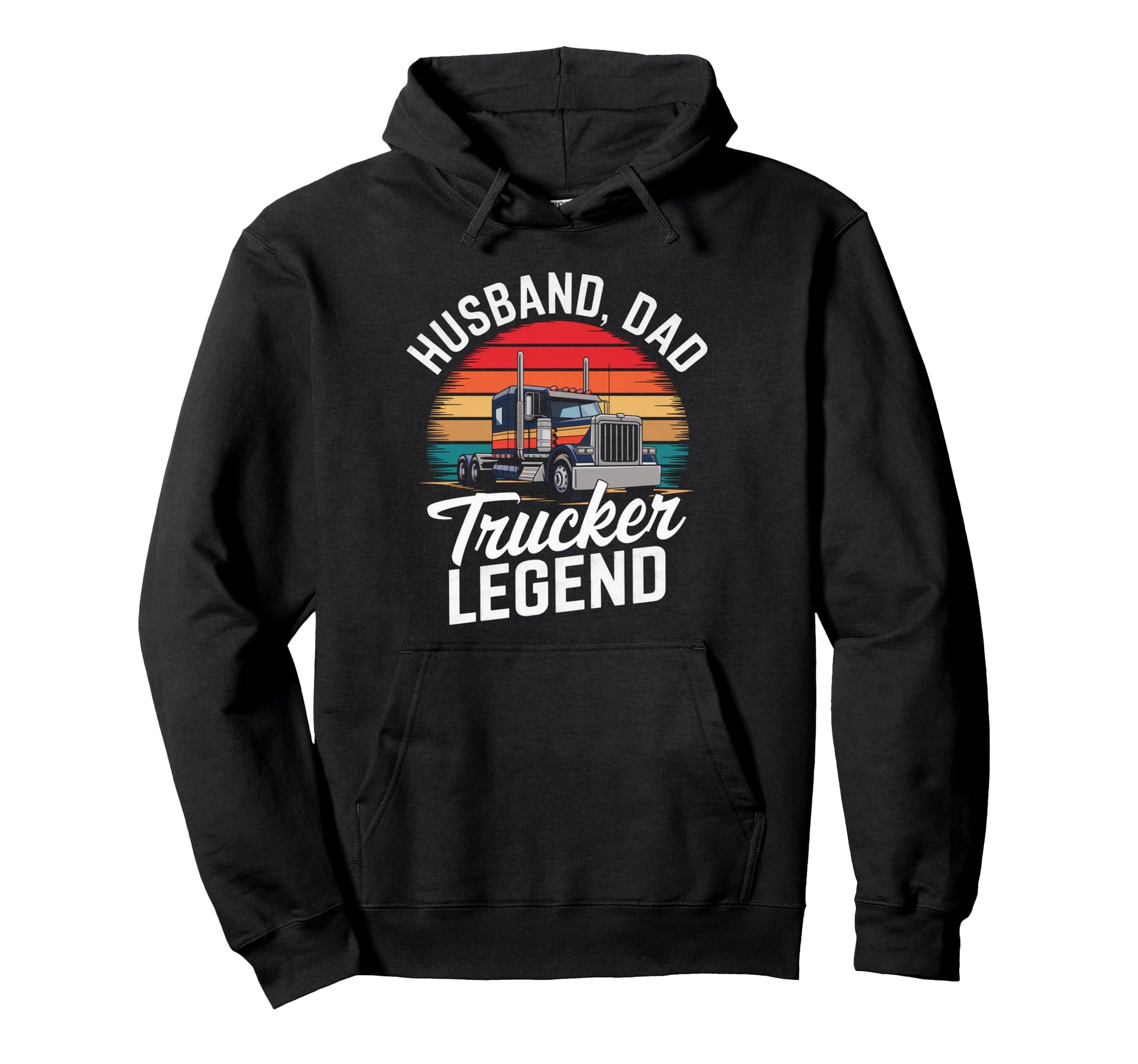 Husband Dad Trucker Funny Truck Driver Hoodie - Streetwear Style for Adults - T-Shirt, Sweatshirt, Hoodie