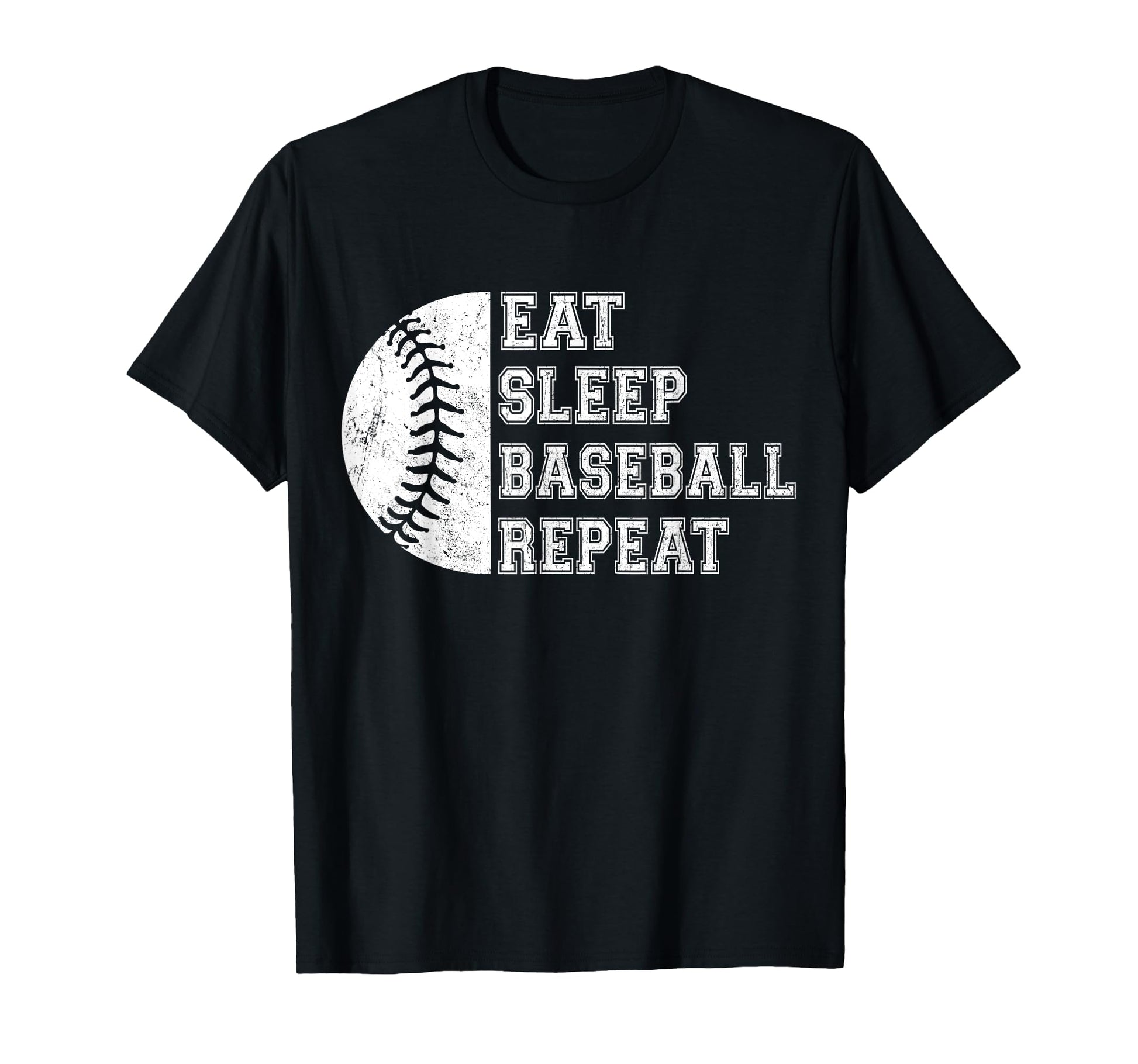 Eat Sleep Baseball Repeat Baseball T-Shirt - Custom Art Print Unisex - T-Shirt, Sweatshirt, Hoodie