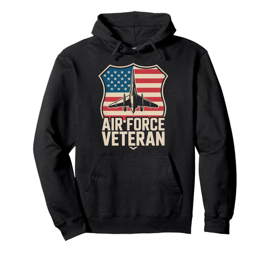 Air Force Veteran Us American Flag Dad Hoodie - Unique Graphic Unisex - T-Shirt, Sweatshirt, Hoodie