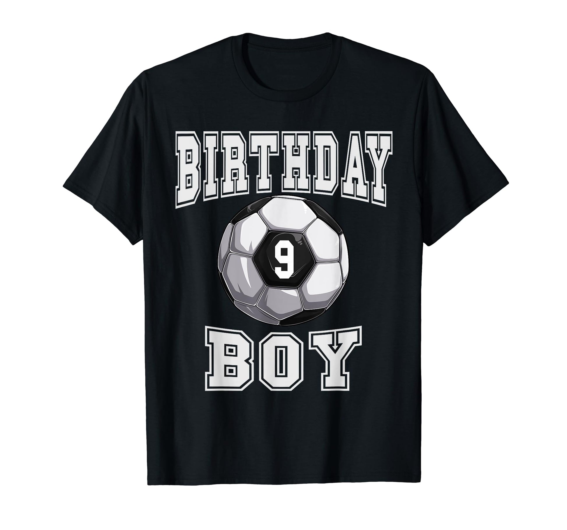 Soccer Birthday 9 Year Old 9Th Birthday T-Shirt - Unique Graphic Unisex - T-Shirt, Sweatshirt, Hoodie