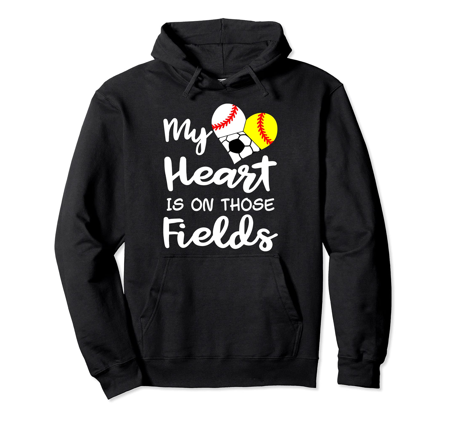 My Heart Is Those Fields Baseball Hoodie - Aesthetic Graphic Men Women - T-Shirt, Sweatshirt, Hoodie