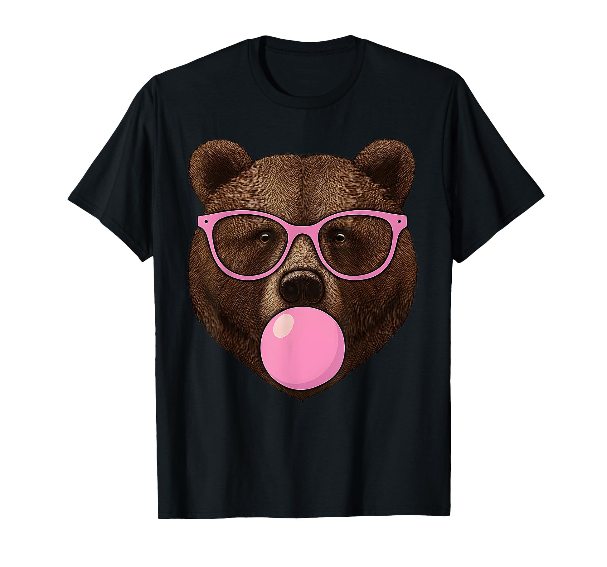 Bear Face Eating Gum And Makes T-Shirt - Custom Art Print for Adults - T-Shirt, Sweatshirt, Hoodie