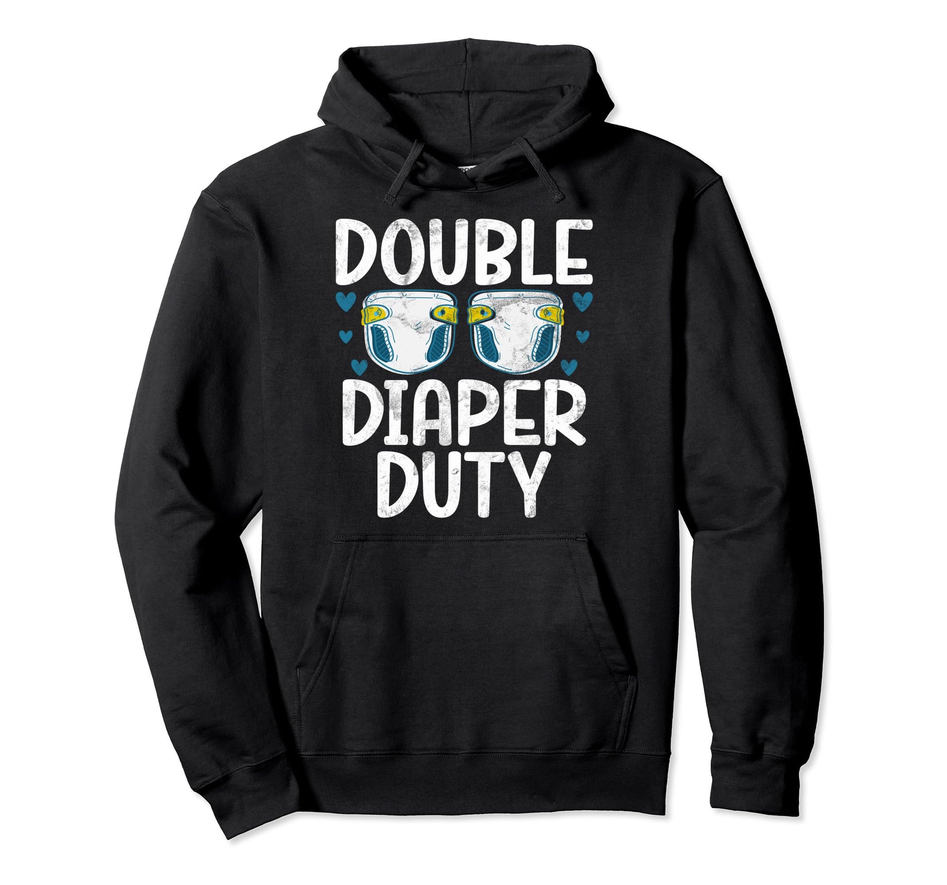 Double Diaper Duty Twin Dad Hoodie - Unique Graphic for Adults - T-Shirt, Sweatshirt, Hoodie