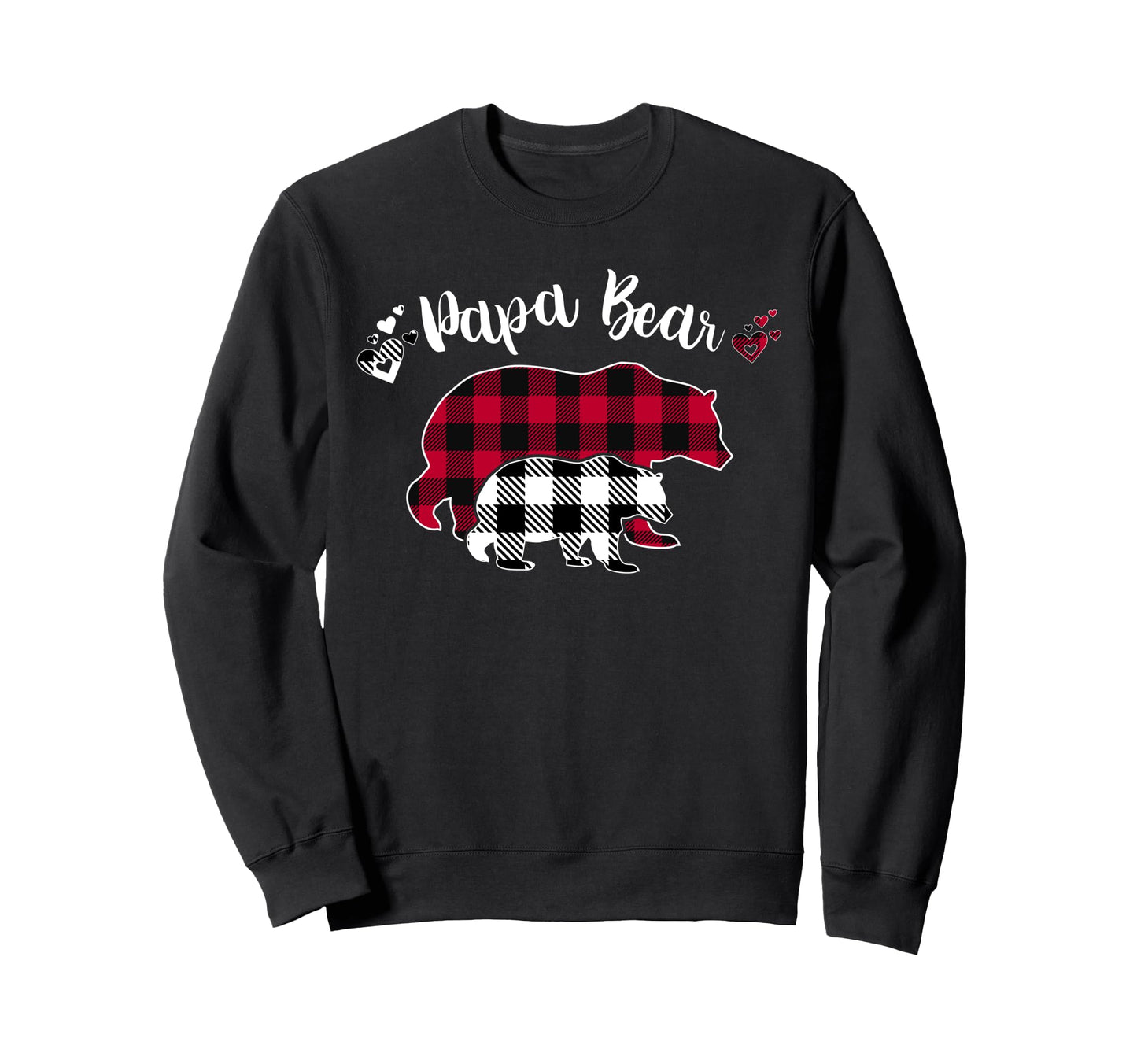 Papa Bear Bear Pajama Grey Red Sweatshirt - Custom Art Print for Adults - T-Shirt, Sweatshirt, Hoodie