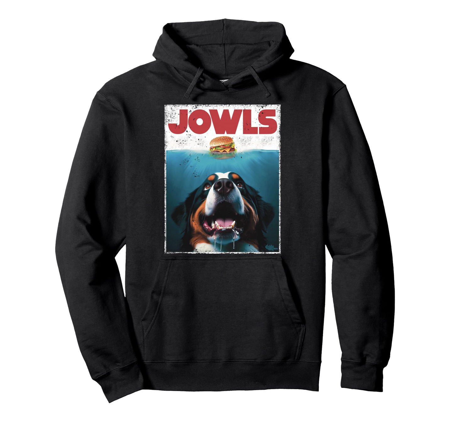 Funny Berner Jowls Burger Bernese Hoodie - Fun Novelty Design Men Women - T-Shirt, Sweatshirt, Hoodie