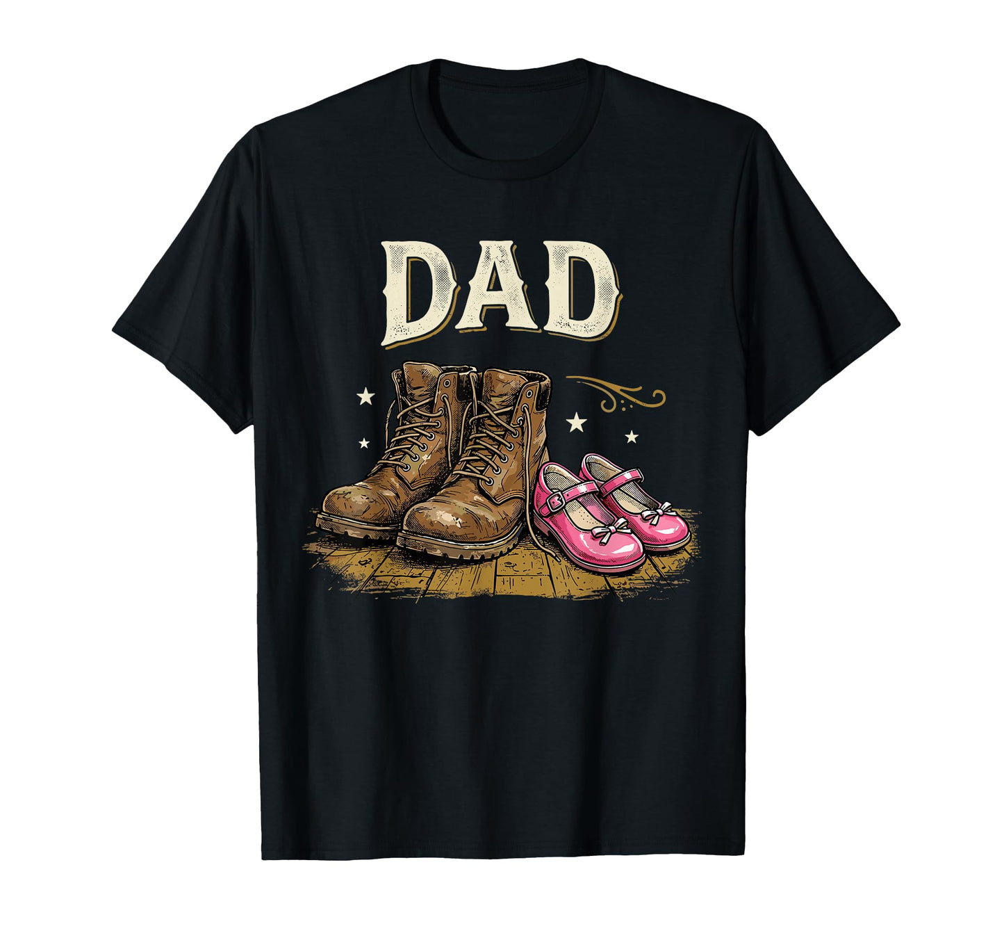 Proud Dad Daughter Boots Father T-Shirt - Custom Art Print Men Women - T-Shirt, Sweatshirt, Hoodie