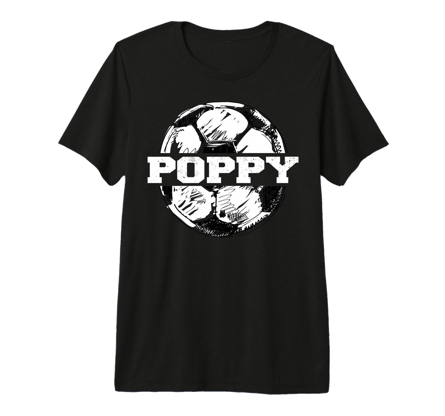 Mens Soccer Poppy Sketch Split Soccer T-Shirt - Custom Art Print Men Women - T-Shirt, Sweatshirt, Hoodie