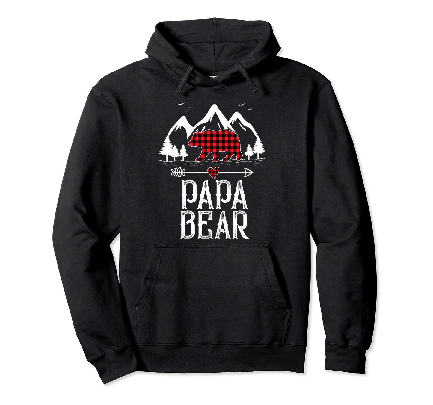 Red Plaid Papa Bear Matching Family Hoodie - Fun Novelty Design Unisex - T-Shirt, Sweatshirt, Hoodie