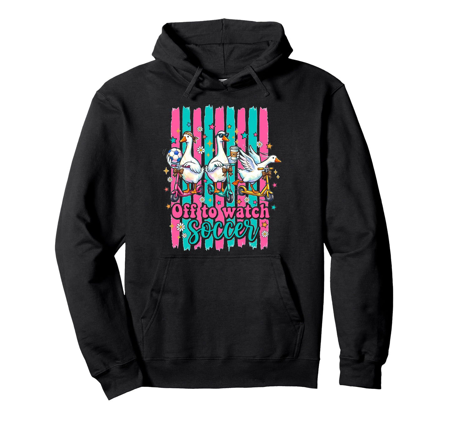 Off To Watch Soccer Silly Goose Funny Hoodie - Fun Novelty Design Unisex - T-Shirt, Sweatshirt, Hoodie