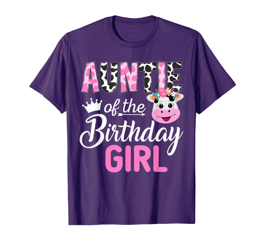 Auntie Birthday Farm Cow 1 St T-Shirt - Fun Novelty Design Men Women - T-Shirt, Sweatshirt, Hoodie