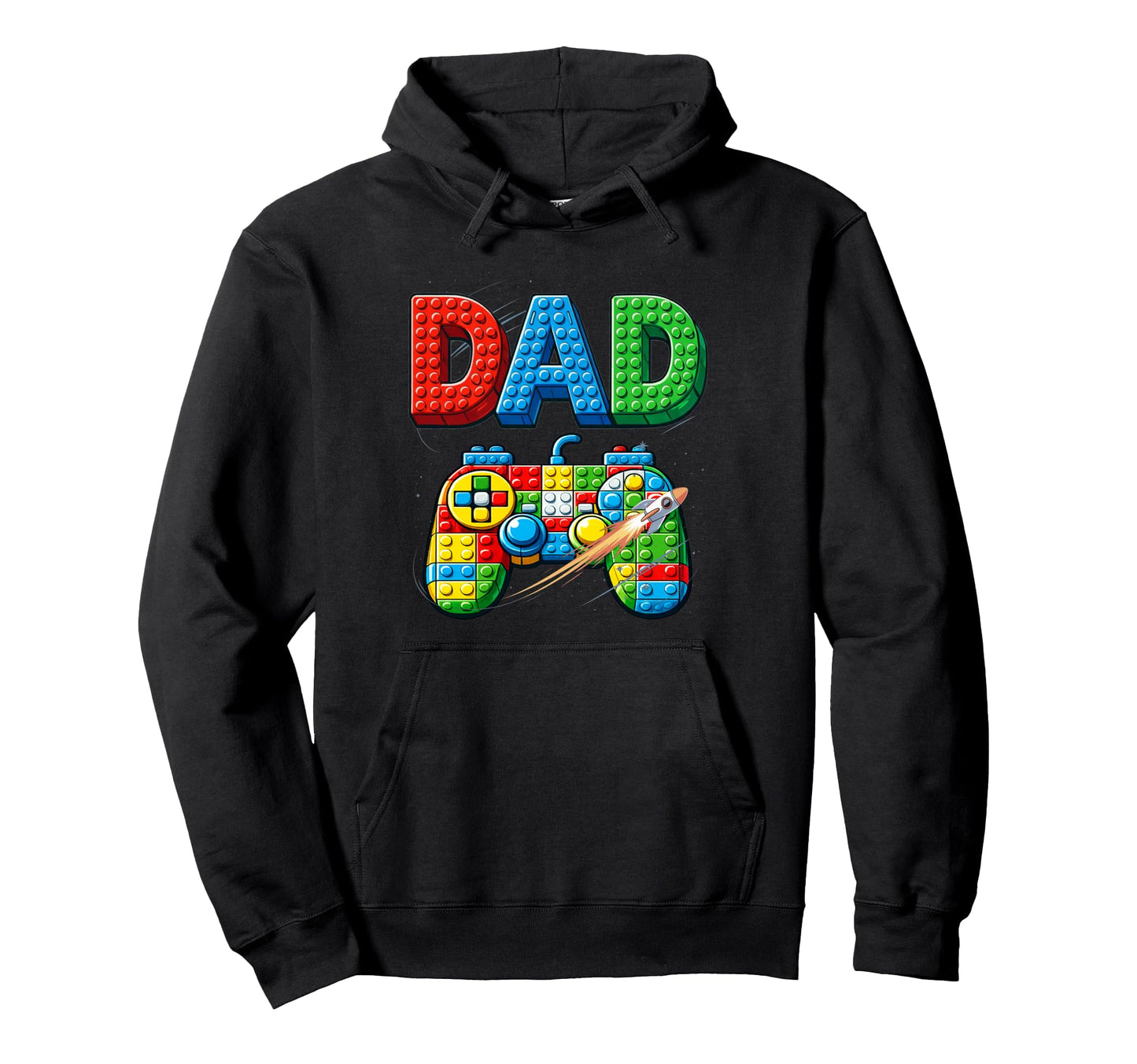 Play Building Blocks Dad Gamer Brick Hoodie - Minimalist Print for Adults - T-Shirt, Sweatshirt, Hoodie