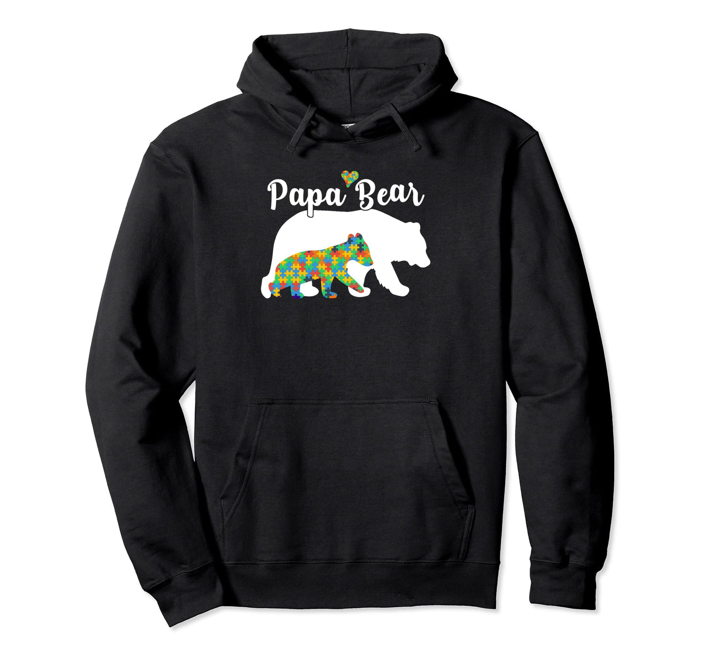 Papa Bear Autistic Support Autism Hoodie - Graphic Print Men Women - T-Shirt, Sweatshirt, Hoodie