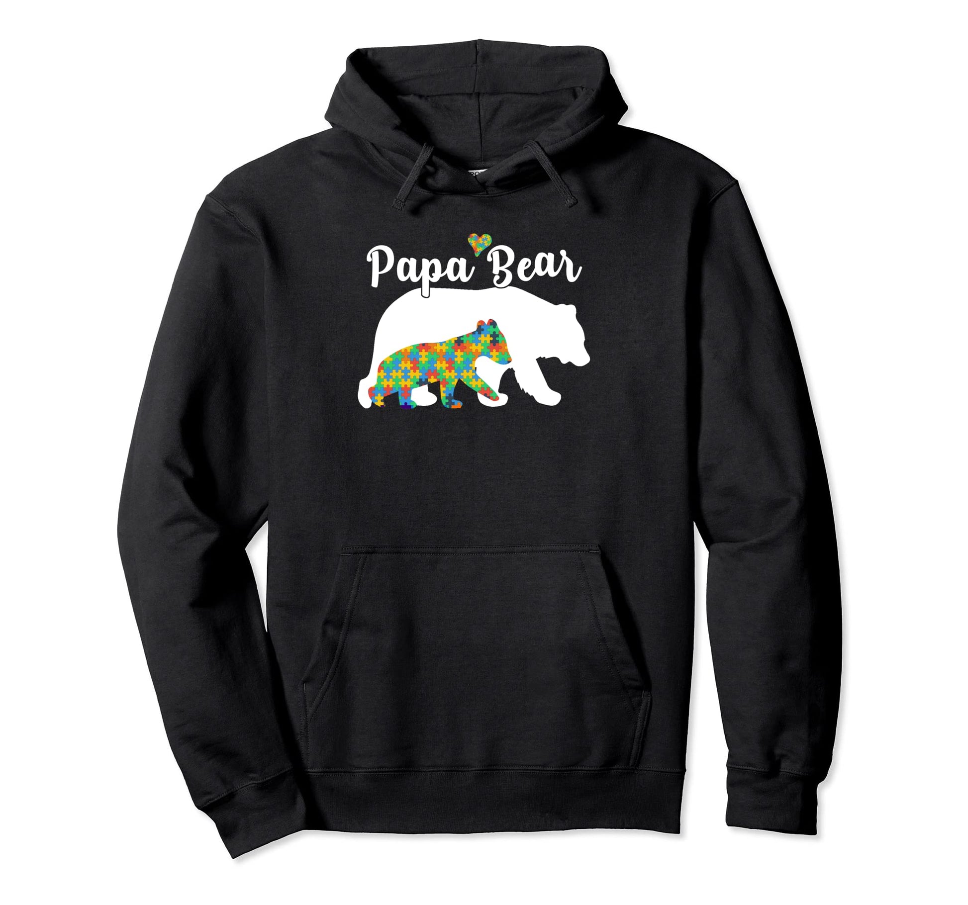 Papa Bear Autistic Support Autism Hoodie - Graphic Print Men Women - T-Shirt, Sweatshirt, Hoodie
