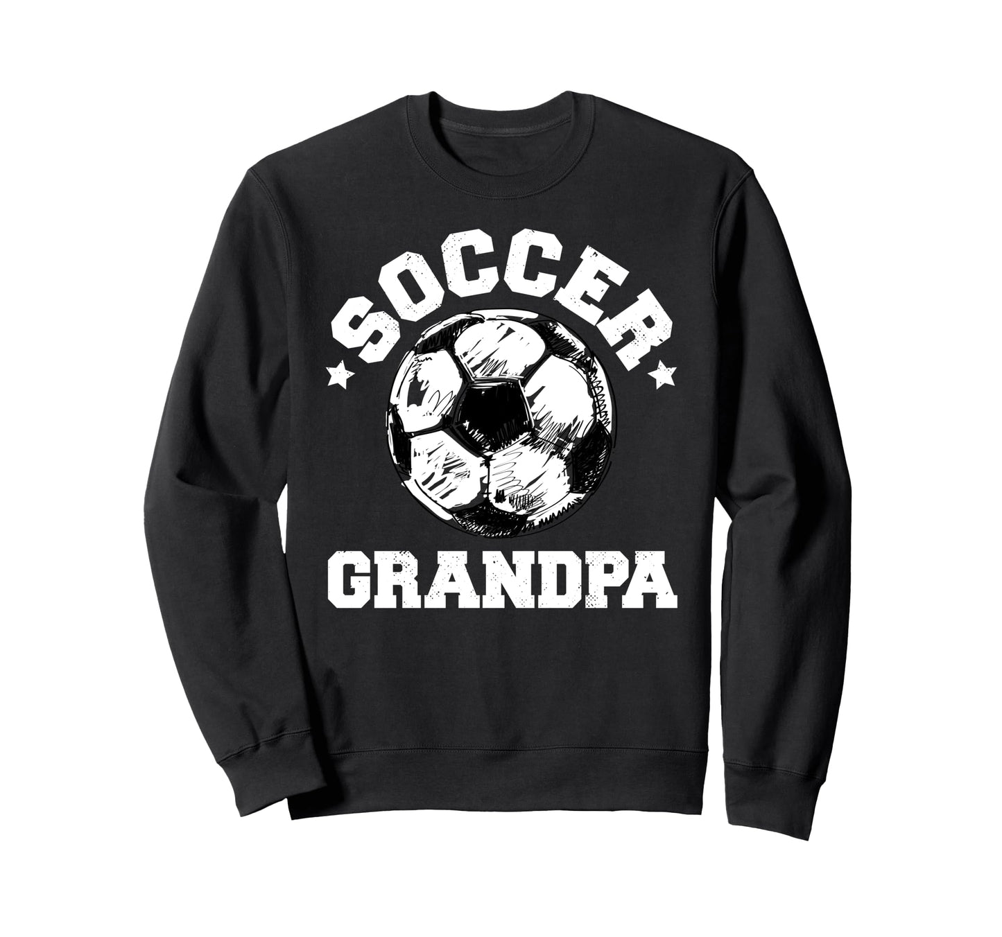 Soccer Grandpa Soccer Ball Distressed Sweatshirt - Graphic Print Men Women - T-Shirt, Sweatshirt, Hoodie