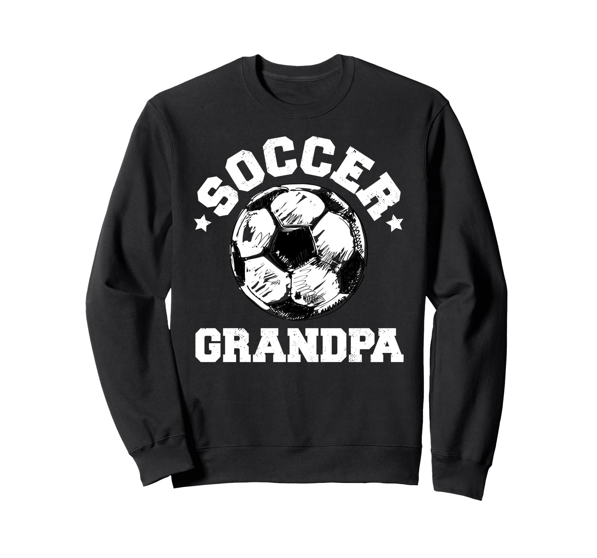 Soccer Grandpa Soccer Ball Distressed Sweatshirt - Graphic Print Men Women - T-Shirt, Sweatshirt, Hoodie