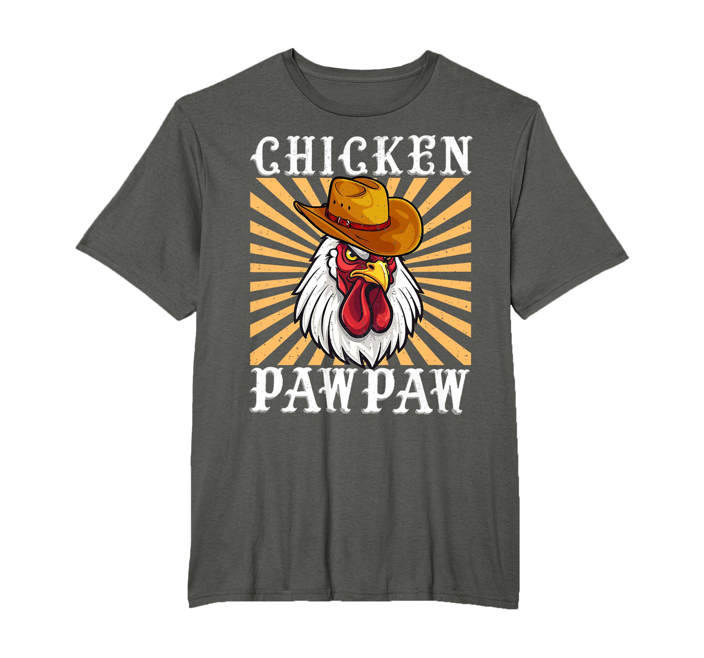Chicken Pawpaw Cowboy Hat Dad Poultry T-Shirt - Custom Art Print Unisex - T-Shirt, Sweatshirt, Hoodie