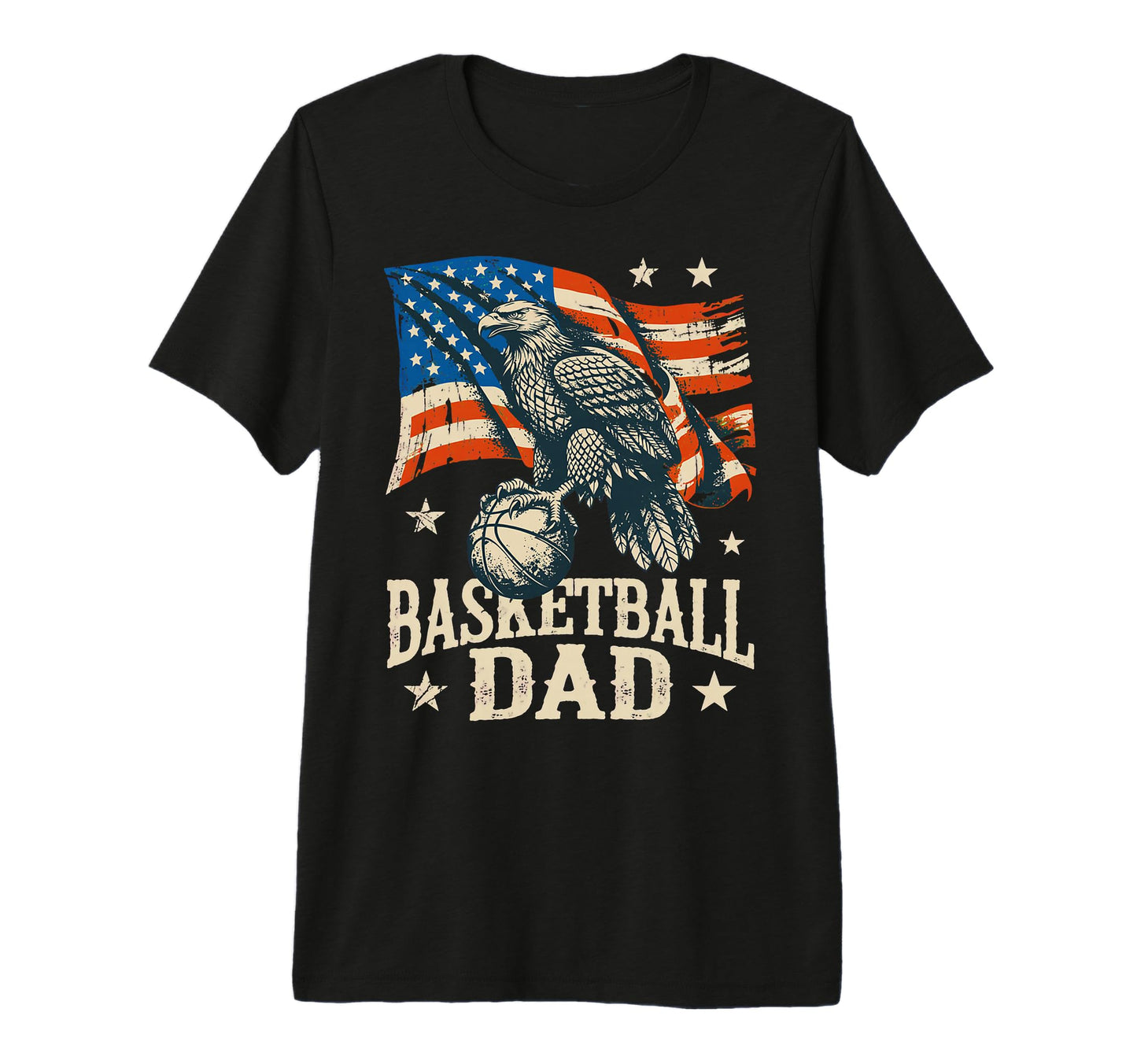 Basketball American Flag Basketball Dad T-Shirt - Unique Graphic Unisex - T-Shirt, Sweatshirt, Hoodie