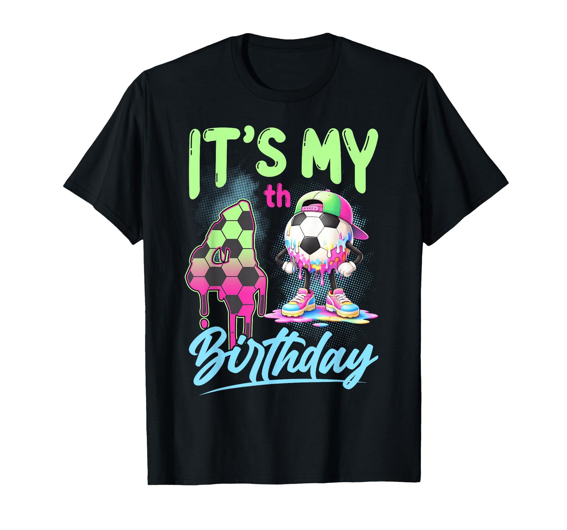 Its My 4Th Birthday Soccer Ball 4 T-Shirt - Fun Novelty Design for Adults - T-Shirt, Sweatshirt, Hoodie
