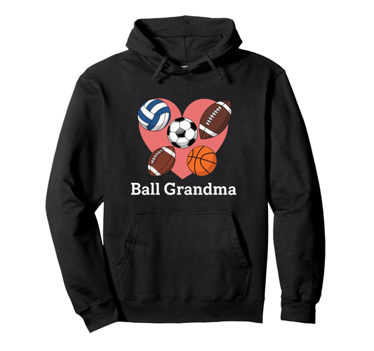 Ball Grandma Funny Soccer Football Hoodie - Aesthetic Graphic Unisex - T-Shirt, Sweatshirt, Hoodie