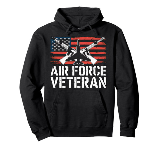 Air Force Veteran Us American Flag Dad Hoodie - Unique Graphic Unisex - T-Shirt, Sweatshirt, Hoodie