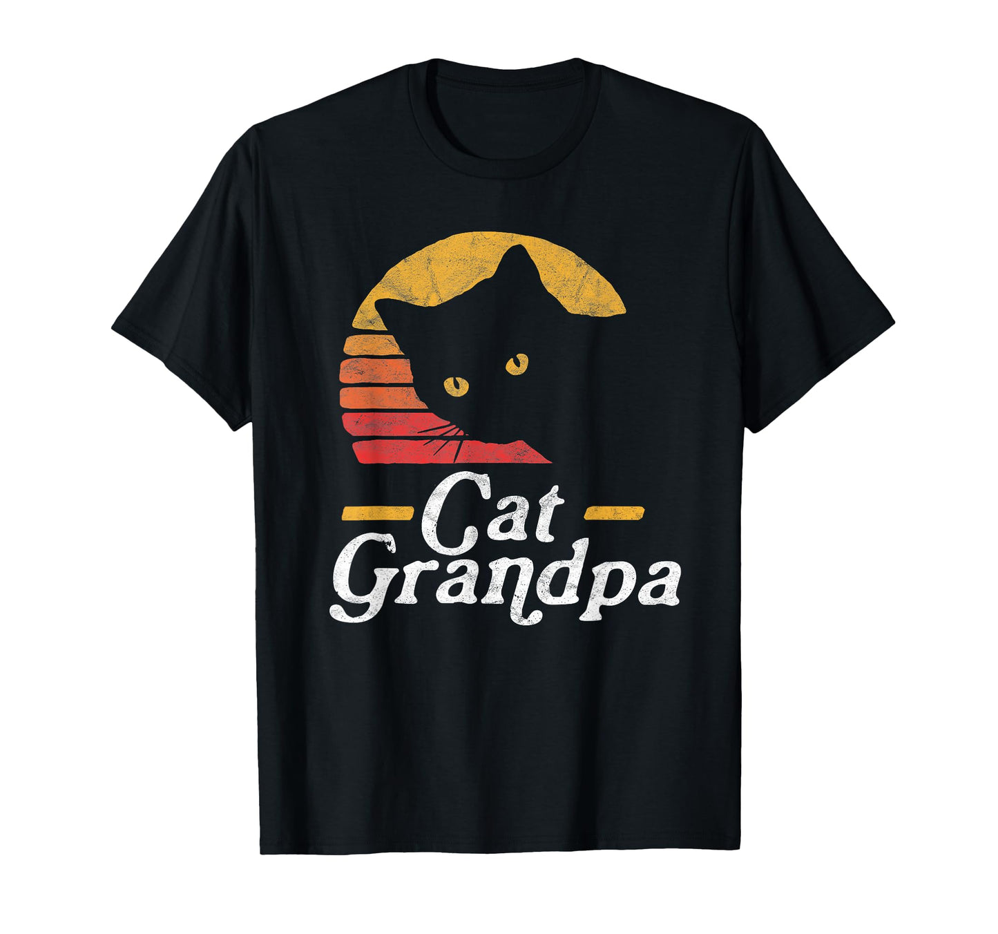 Cat Grandpa Eighties Cat Distressed T-Shirt - Novelty Apparel Unisex - T-Shirt, Sweatshirt, Hoodie