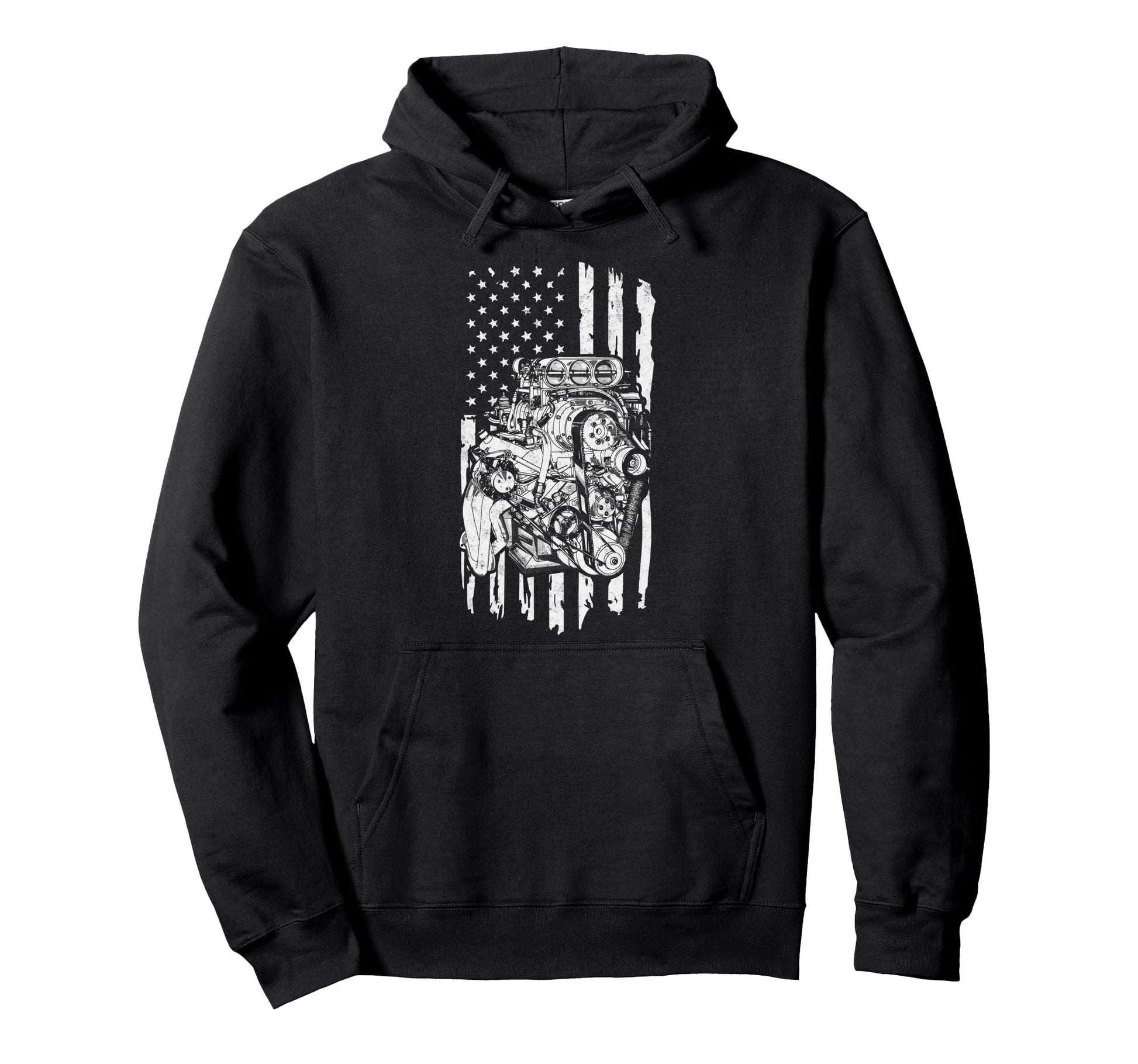 Us Flag Mechanic Dad Rrepair Guy Car Hoodie - Minimalist Print Men Women - T-Shirt, Sweatshirt, Hoodie