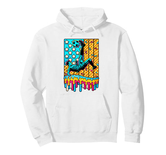 4Th July Ice Cream Drip Soccer Hoodie - Novelty Apparel Men Women - T-Shirt, Sweatshirt, Hoodie