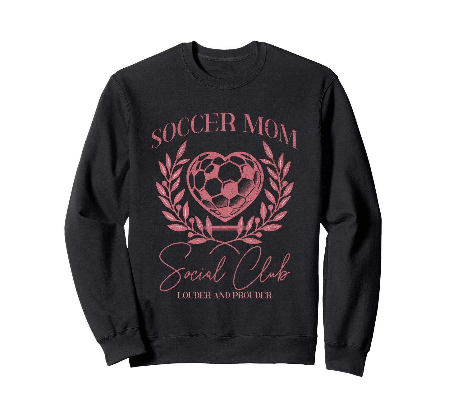 Soccer Mom Social Club Heart Sweatshirt - Graphic Print for Adults - T-Shirt, Sweatshirt, Hoodie